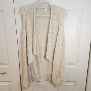 Xhilaration Women's  L/XL Cream Knit Sleeveless Sweater